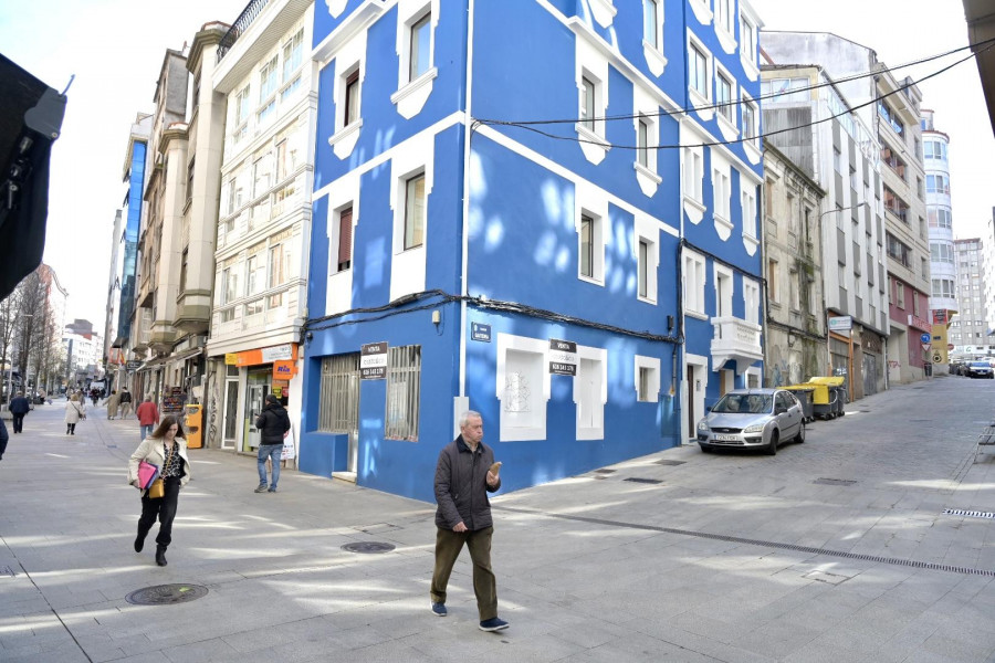 Avanza en A Coruña la ampliación de las aceras de la calle Petín, en A Gaiteira
