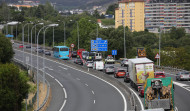 Cortado un carril de la AP-9 a la altura de Cambre debido a un accidente