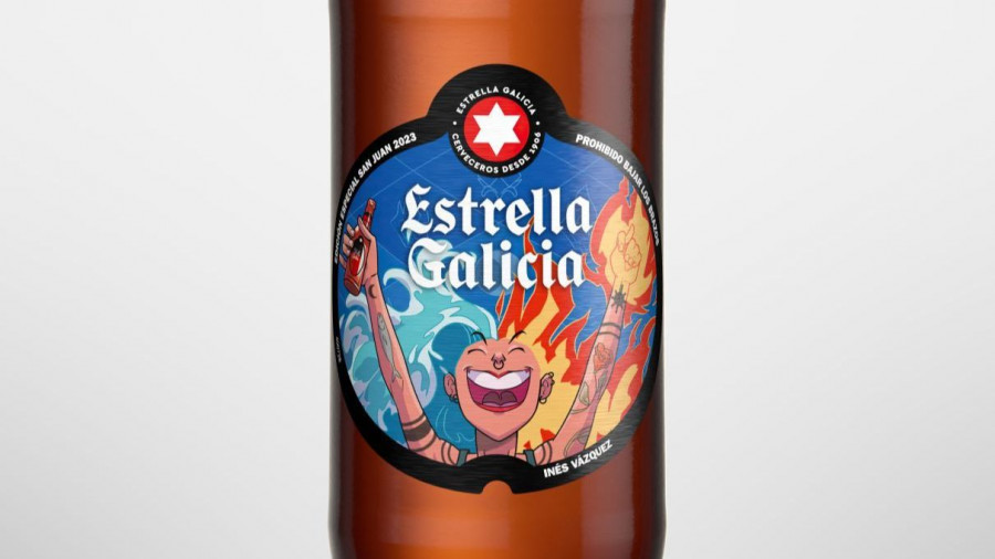 Estrella Galicia celebra la noche de San Juan con agua y fuego en su etiqueta