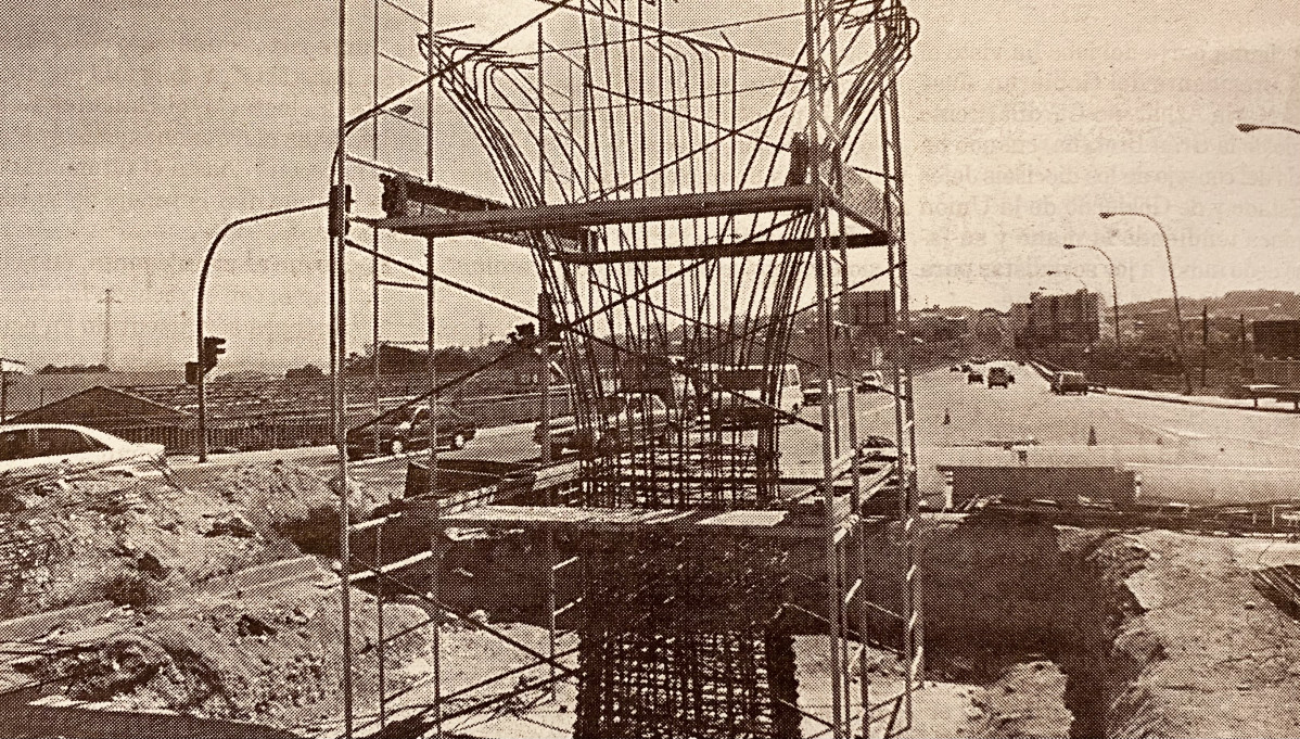 1998 Primera estructura del viaducto que se construiru00e1 en la glorieta del Pasaje