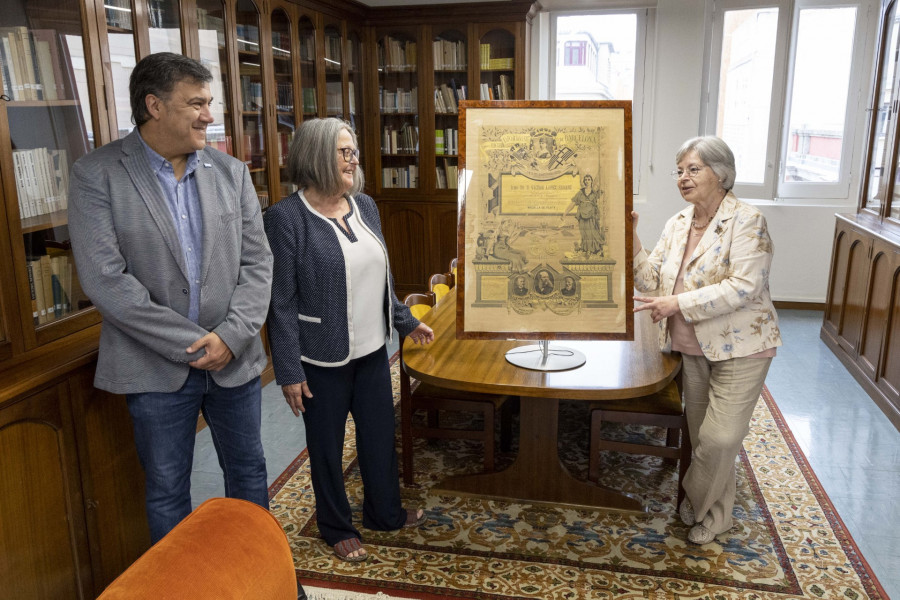 El Instituto Cornide recibe 84 cartas de Quiroga Ríos y un diploma de Víctor López Seoane de 1888