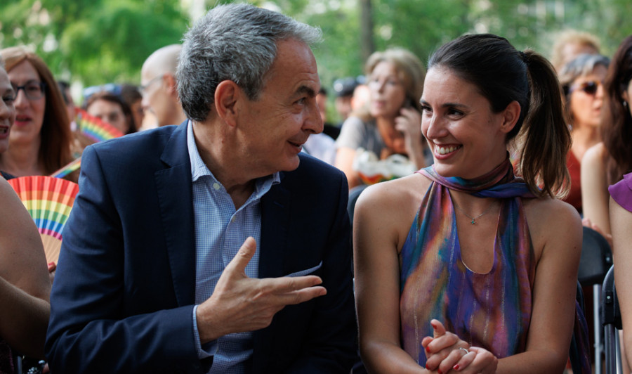 Zapatero reconoce el trabajo de Irene Montero: "Este ministerio de Igualdad me gusta"