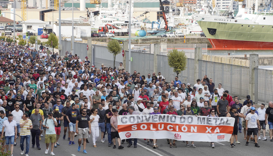Los trabajadores del metal colapsan Vigo y anuncian otros dos días de huelga
