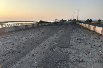 Estado del puente de Crimea tras un bombardeo @Vladímir Saldo (EFE)