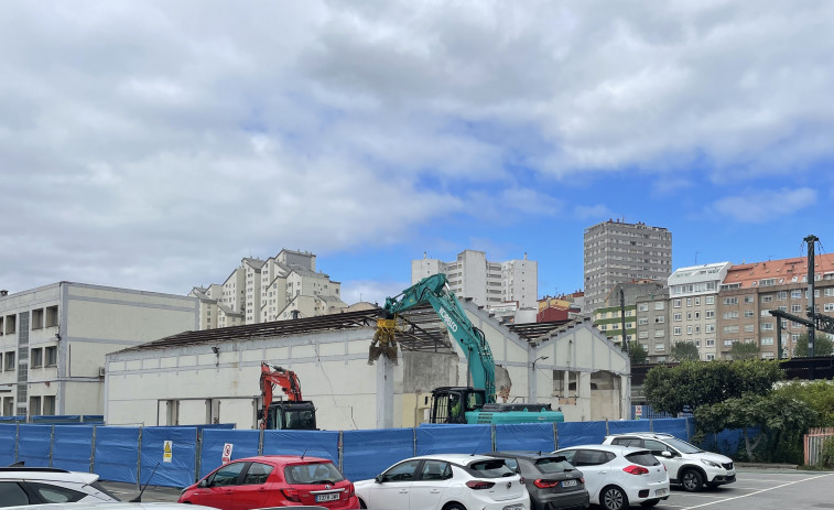 Avanzan las obras de la intermodal de A Coruña con el derribo de más edificios