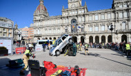 Los Bomberos protagonizan un didáctico simulacro muy real en María Pita