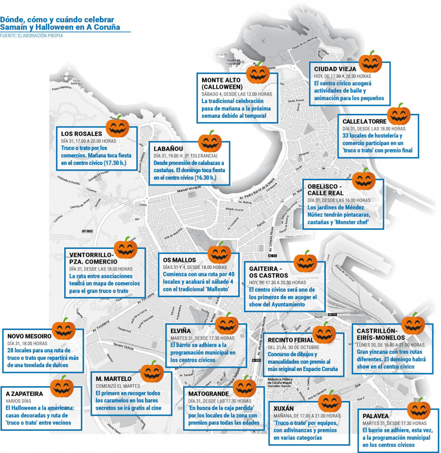 Una semana de Halloween coruñés para que ningún barrio se quede sin truco ni trato