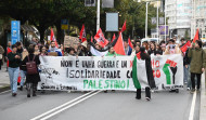 Un centenar de estudiantes se manifiesta en A Coruña: “¡María Pita loitaría pola causa palestina!”