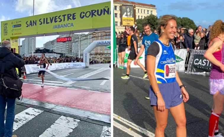 Anxo Castro y Marta Cabello, ganadores de la XIV San Silvestre Coruña