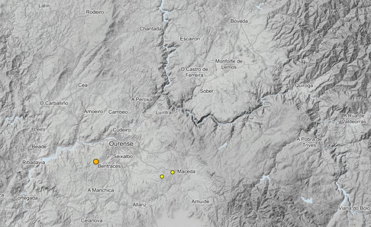 Tres terremotos sacuden el sur de Lugo y Ourense