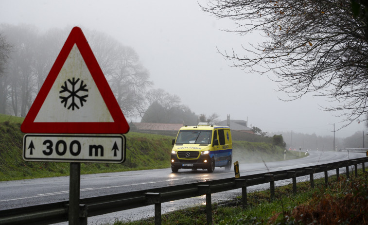 Una embarazada que estaba de parto choca con un jabalí en una carretera de Viveiro