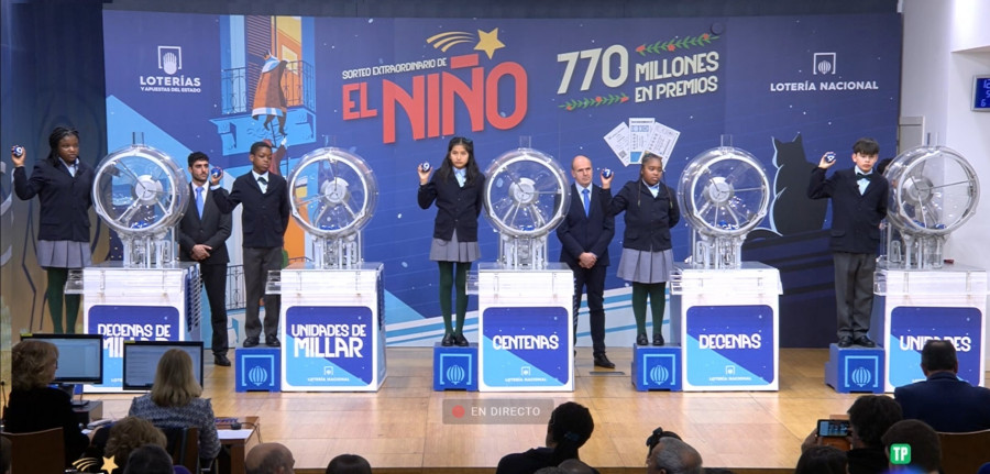 La lotería de El Niño deja en A Coruña y Bergondo parte del Tercer Premio y un pellizco del primero