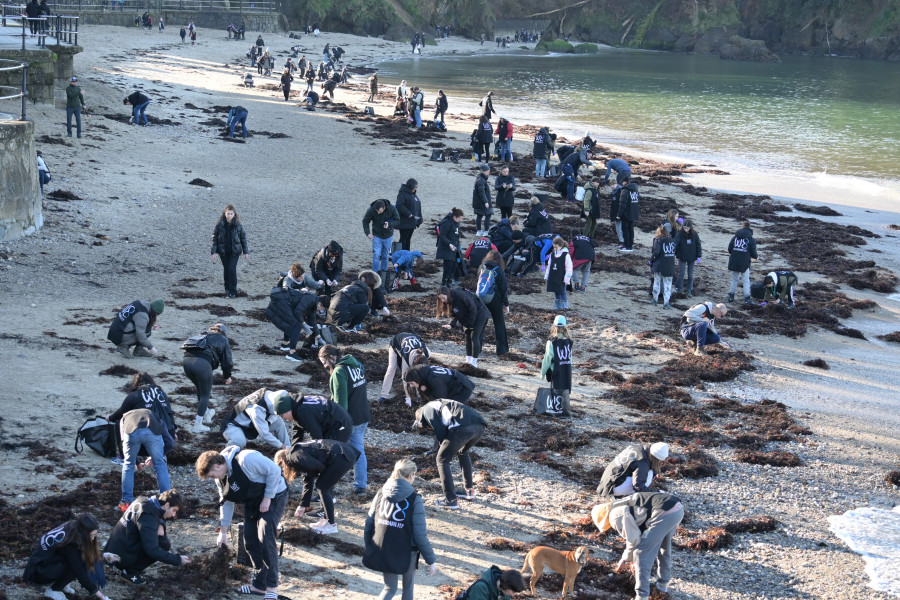 Voluntarios de WE Sustainability realizan una limpieza en la playa de Santa Cruz