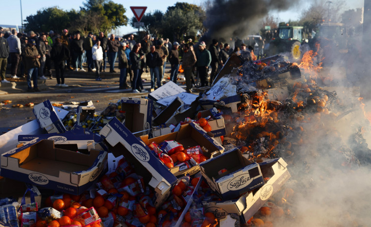 Los agricultores de Francia desvalijan camiones españoles y de otros países como parte de sus protestas