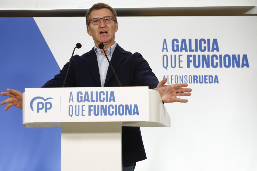 Feijóo inicia la campaña ensalzando la "excelente gestión" de Rueda en la Xunta