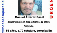 Buscan a un vecino de A Cañiza de 56 años desaparecido desde el miércoles