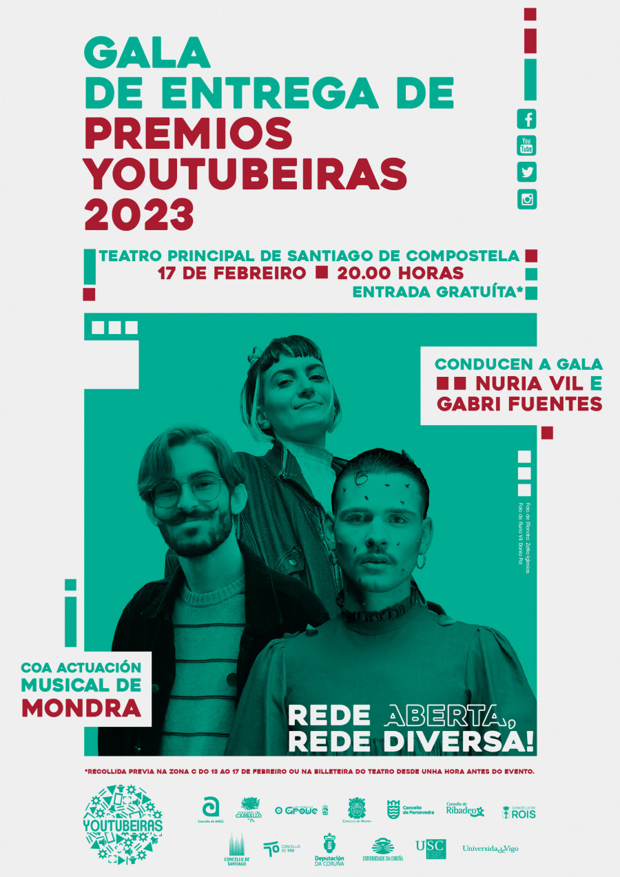 El Teatro Principal acogerá la gala de la séptima edición de los premios Youtubeiras