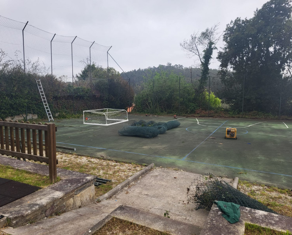 Obra en el parque de Bergondiño