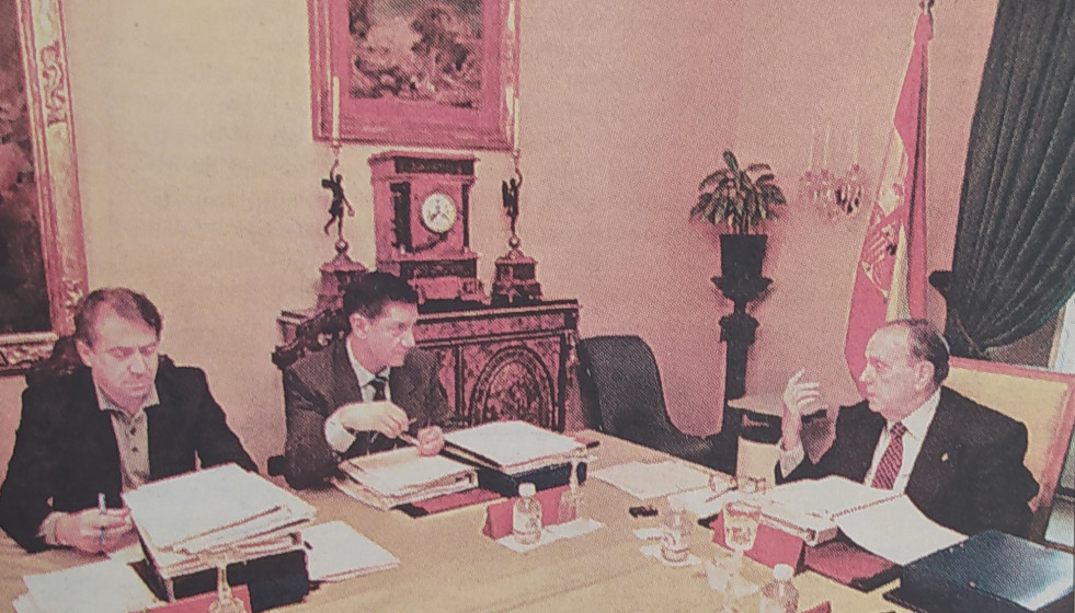 Cuiña, Pita y Fraga en el retiro de la Xunta de Mariñán 1999