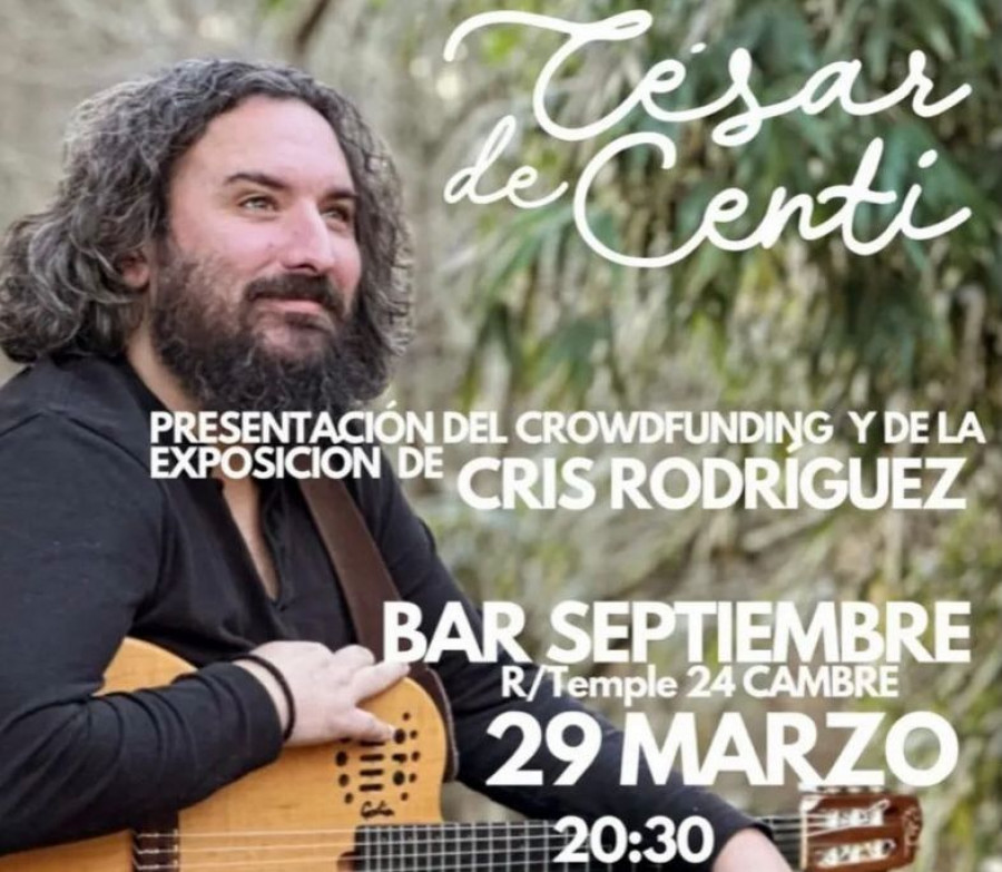 Música y arte con César de Centi y Cris Rodríguez este viernes en Septiembre Café Bar