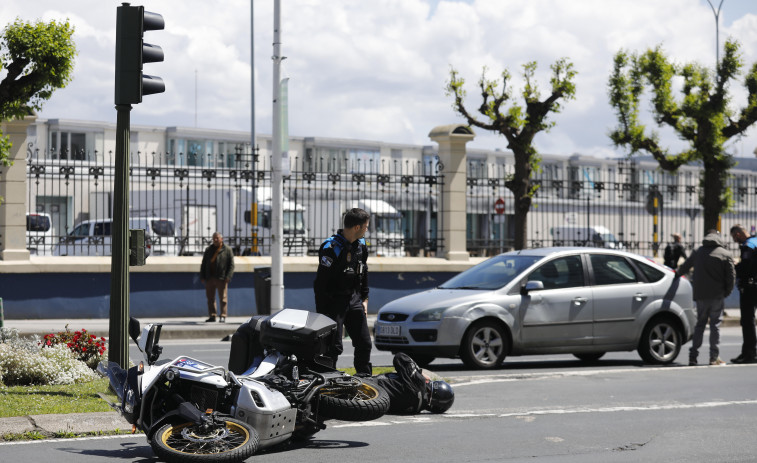 A Coruña registra en apenas doce horas dos accidentes de motocicleta, uno muy grave