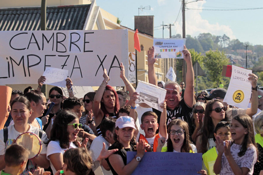 Corte de tráfico y mucho ruido en O Temple: "¡Coles sin basura ya!"