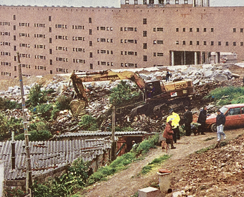 Derribo de chabolas en Labañou en 1999