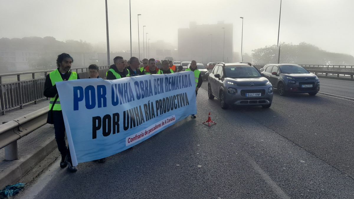 Protesta de los mariscadores en A Pasaxe