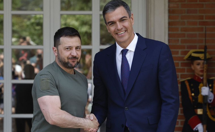 Pedro Sánchez recibe a Zelenski en el Palacio de la Moncloa