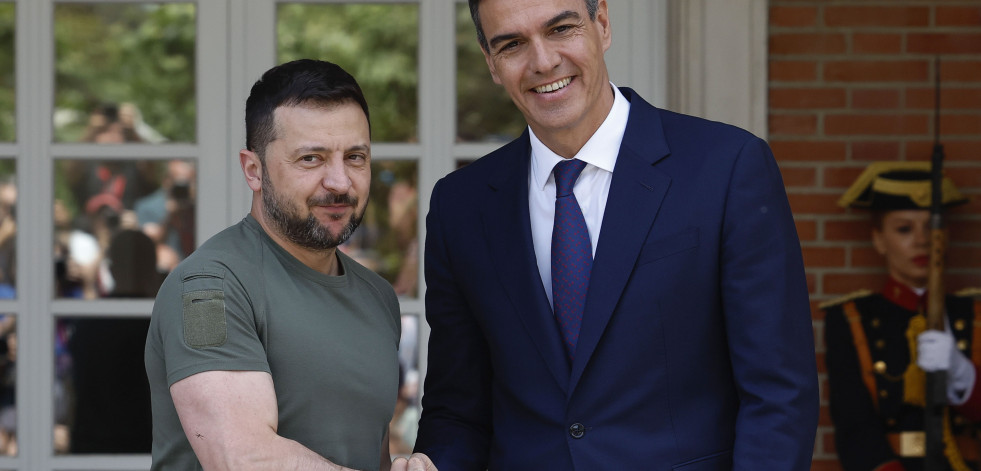 Pedro Sánchez recibe a Zelenski en el Palacio de la Moncloa