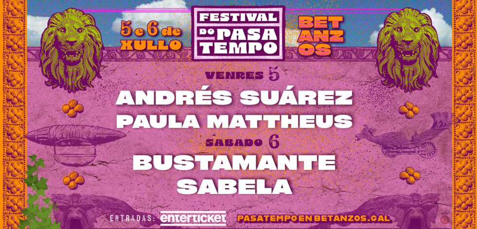 Bustamante, Andrés Suárez, Sabela y Paula Mattheus, los conciertos del Festival do Pasatempo de Betanzos