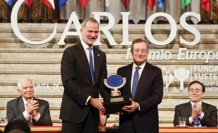 Draghi recibe el Premio Carlos V en una ceremonia presidida por Felipe VI