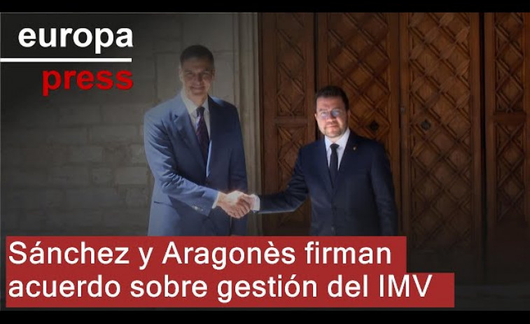 Sánchez y Aragonès se reúnen y firman el  traspaso de la gestión del Ingreso Mínimo Vital