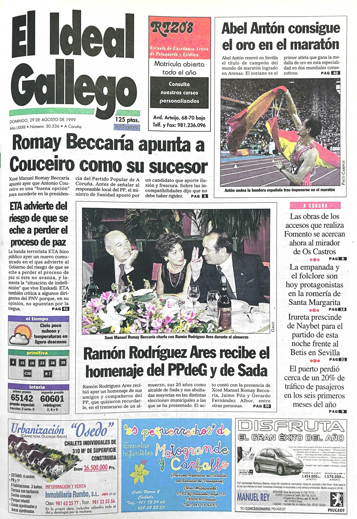 Portada 29 agosto 1999