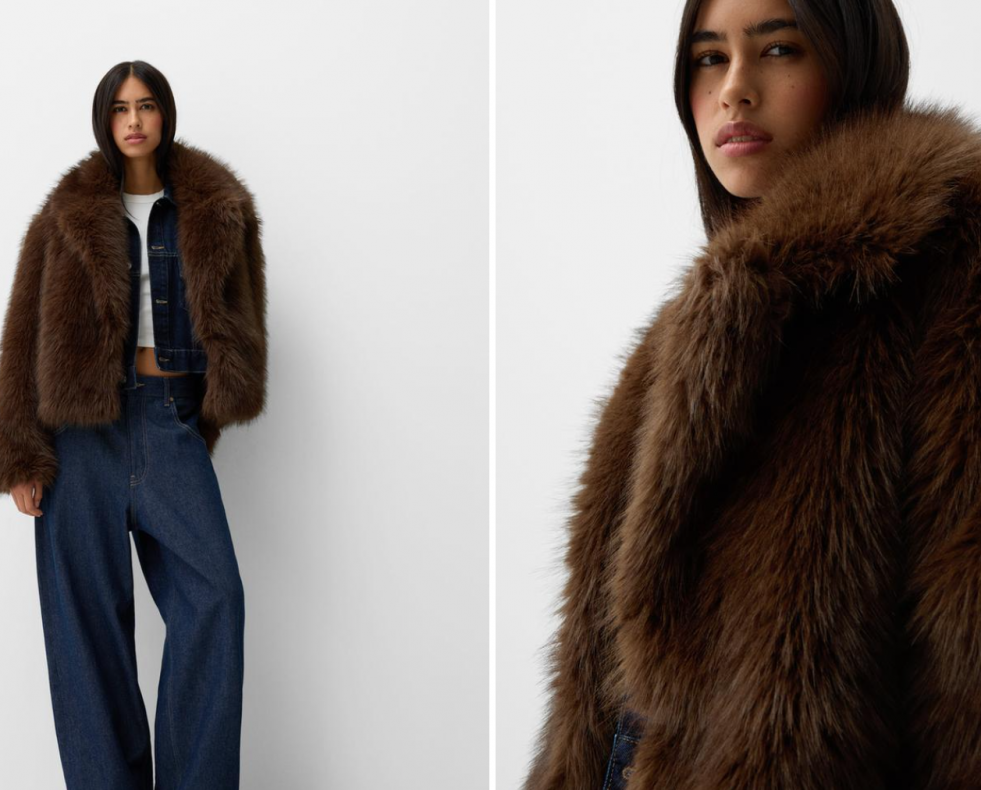 Abrigo de pelo de Bershka