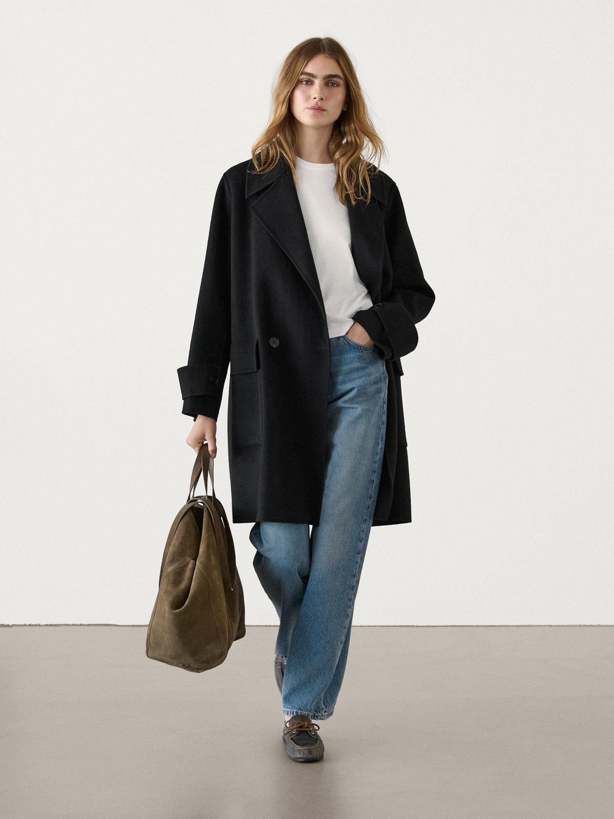 Abrigo negro Massimo Dutti 