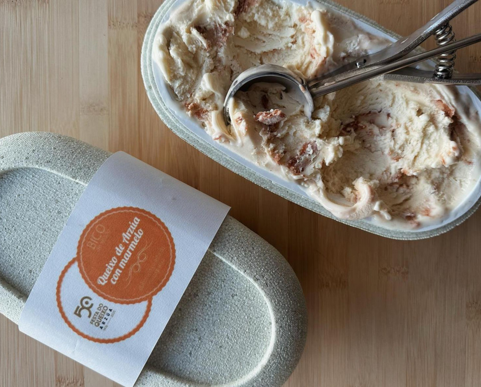Helado de Queso de Arzúa Ulloa DOP con membrillo