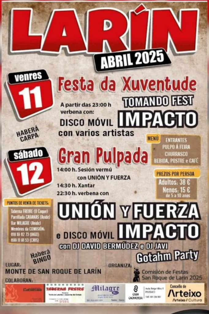 Gran pulpada e Festa da Xuventude de Laru00edn (2025) en Arteixo