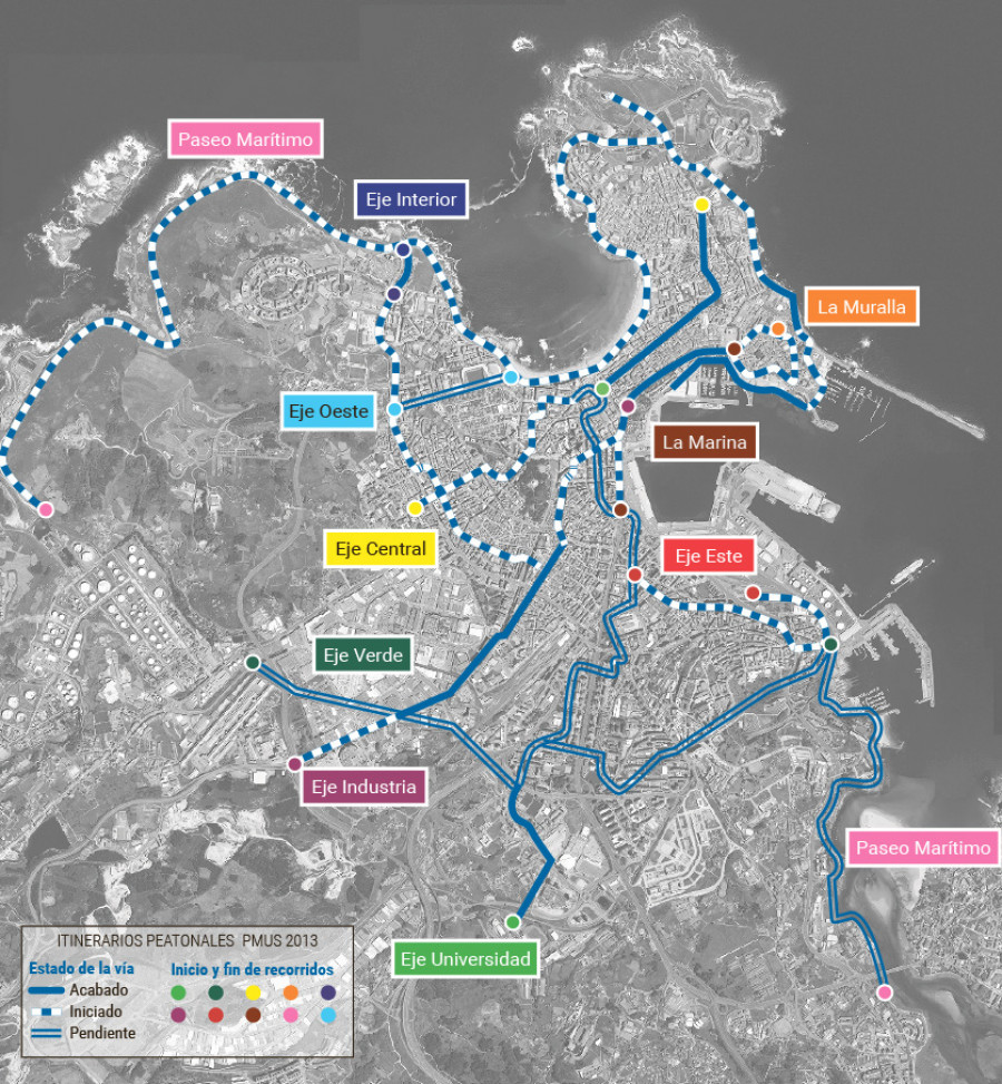Los itinerarios peatonales del Plan de Movilidad se materializan paso a paso