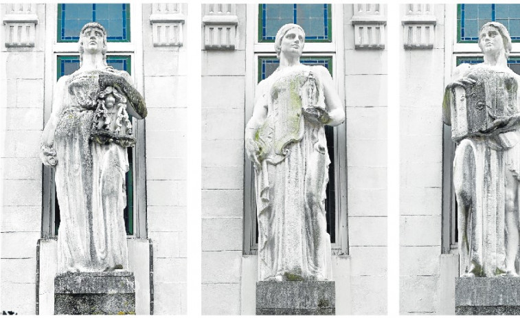Coruña Insólita | Justicia, Ley, Derecho y Razón, cuatro guardianas del Palacio de Justicia