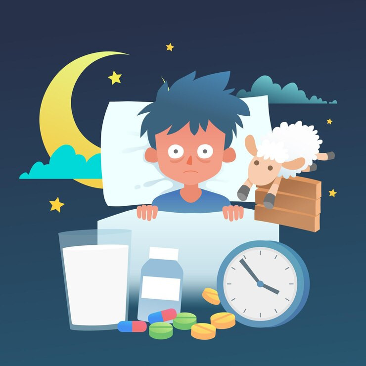 Ilustracion concepto insomnio 52683 45712