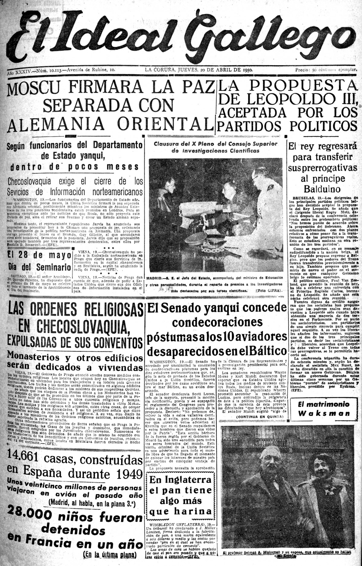 Portada 20 abril 1950