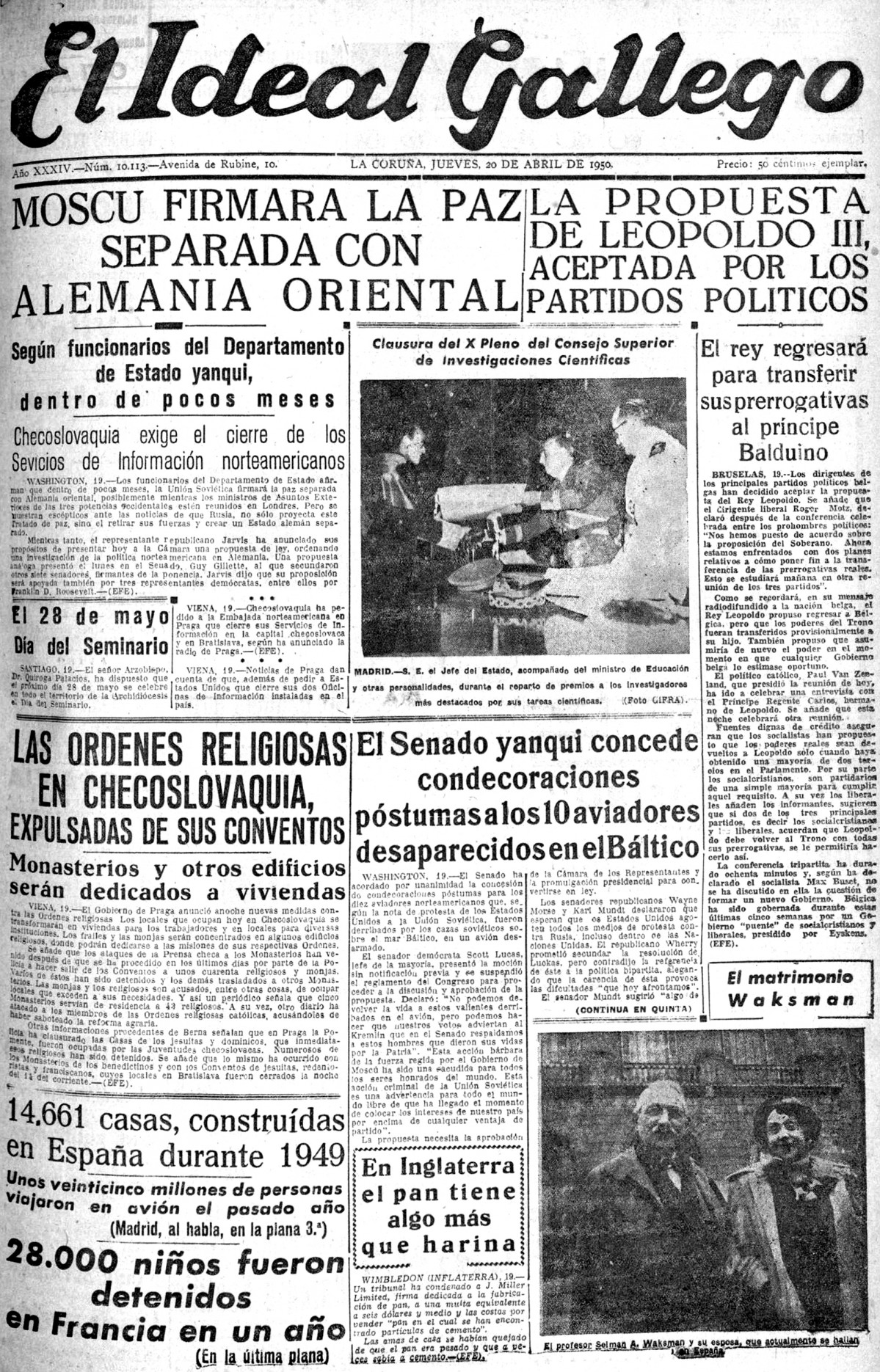 Portada 21 abril 1950