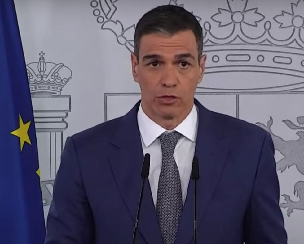 Pedro Sánchez, durante su comparecencia por el apagón