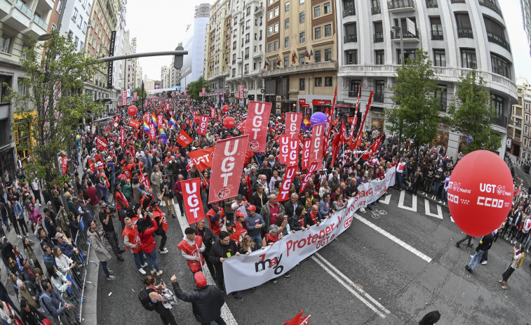 Los sindicatos claman en el Primero de Mayo por la reducción de jornada