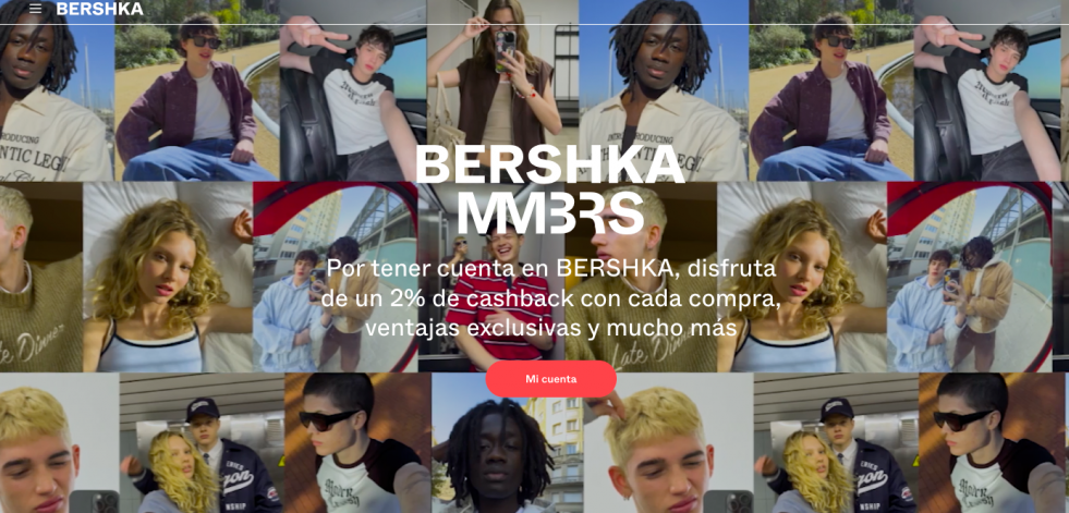 Bershka lanza su club de fidelización en España con un 2% de recompensa por cada compra