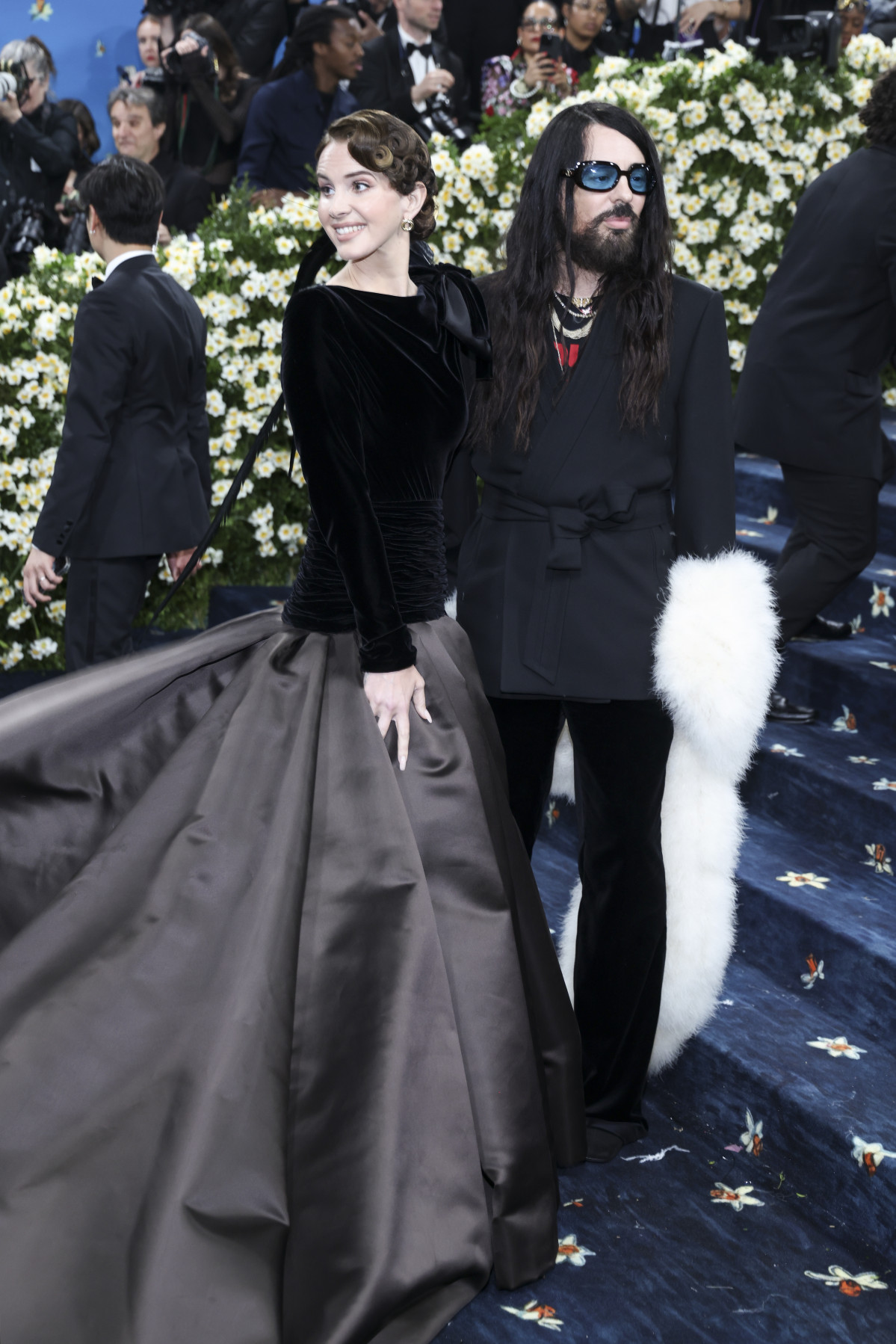 NEW YORK (United States), 05/05/2025.- Lana Del Rey (L) and Alessandro Michele (R) pose on the red carpet for the 2025 Met Gala, the annual benefit for the Metropolitan Museum of Art's Costume Institute, in New York, New York, USA, 05 May 2025. The event coincides with the Met Costume Institute's spring 2025 exhibition ‘Superfine: Tailoring Black Style’ which will be on view from 10 May 2025 through 26 October 2025.  (Nueva York) EFE/EPA/JUSTIN LANE
