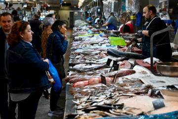 Establecimientos de pescado en la planta baja de la plaza de Lugo  pedro puig