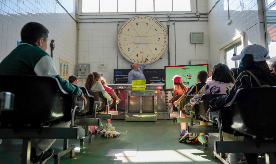 Llega a la lonja de Sada el proyecto educativo "Capitán Mareas" para promover el consumo de producto de mar entre los más jóvenes