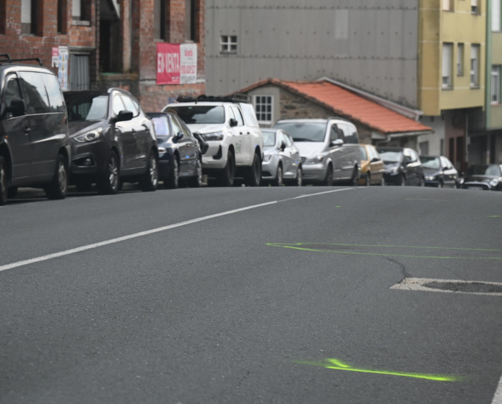 Lugar en el que se produjo la muerte de un hombre en la calle Mandeo de Betanzos @ Pedro Puig